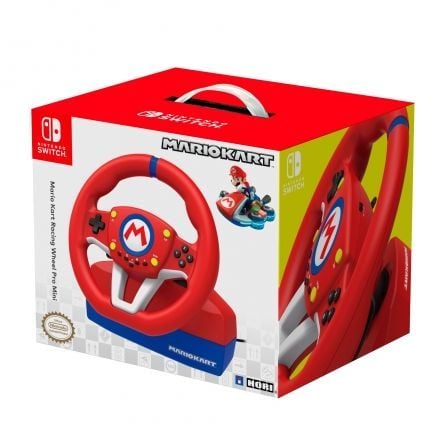 VOLANTE DE CARRERAS CON PEDALES HORI MARIO KART RACING WHEEL PRO MINI PARA NINTENDO SWITCH - LICENCIA OFICIAL NINTENDO