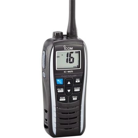 VHF PORTATIL ICOM IC-M25 EURO/ BANDAS LATERALES/ PROTECCION IPX7/ FLOTA Y PARPADEA/ BATERIA DE LITIO 1500MAH/ AUTONOMIA 11H/ CON