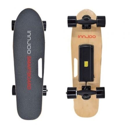 MINI MONOPATIN ELECTRICO INNJOO ELECTRIC SMALL SKATE/ CON CONTROL REMOTO PARA ADULTO/ NINOS/ MOTOR 300W/ 15 KM/H/ NEGRO