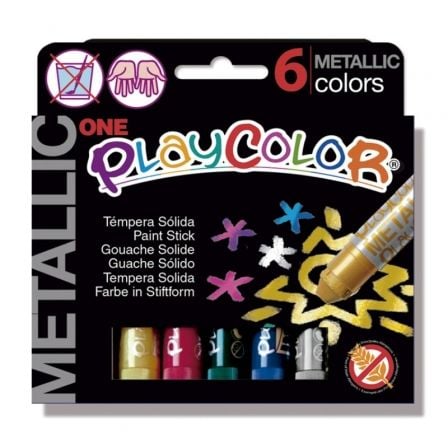 SET TEMPERAS INSTANT PLAYCOLOR METALLIC ONE 10321/ 6 UNIDADES