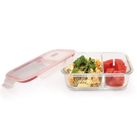 RECIPIENTE RECTANGULAR DE CRISTAL DIVIDIDO IRIS 8616-V/ CAPACIDAD 1360ML | Menaje de cocina