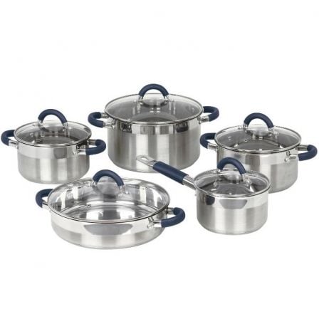 PACK BATERIA DE COCINA JATA BC10/ CAZO O16CM/ CAZUELA O18CM/ CAZUELA O20CM/ OLLA O24CM/ TARTERA O26CM/ ACERO INOXIDABLE/ APTA PA