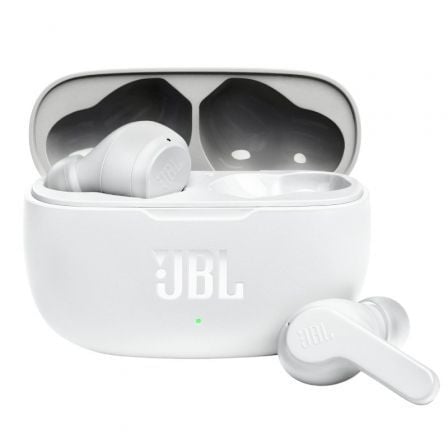 AURICULARES BLUETOOTH JBL WAVE 200TWS CON ESTUCHE DE CARGA/ AUTONOMIA 5H/ BLANCOS