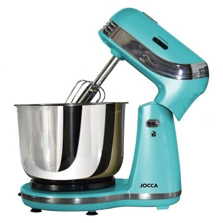 BATIDORA AMASADORA JOCCA 5516A AZUL - 250W - 6 VELOCIDADES - 2 JUEGOS DE VARILLAS DESMONTABLES - BOL 1.8L ACERO INOX.