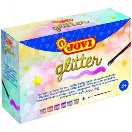 ESTUCHE DE TEMPERAS JOVI GLITTER 518/ 6 UNIDADES/ CAPACIDAD 55ML