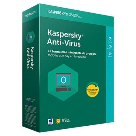 ANTIVIRUS KASPERSKY 2018 - 1 LICENCIA / 1 ANO - NO CD - PROTEGE FRENTE A VIRUS / SPYWARE / TROYANOS - FACIL DE CONFIGURAR