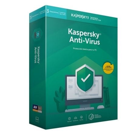 ANTIVIRUS KASPERSKY 2019 - 3 LICENCIAS / 1 ANO - NO CD - PROTEGE FRENTE A VIRUS / SPYWARE / TROYANOS - FACIL DE CONFIGURAR