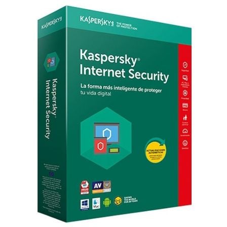 ANTIVIRUS KASPERSKY INTERNET SECURITY 2018 - 10 LICENCIAS / 1 ANO - NO CD - PROTECCION EFICAZ - PAGO SEGURO - PARA PC/MAC/MOVILE