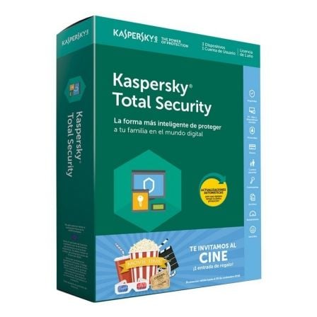 ANTIVIRUS KASPERSKY TOTAL SECURITY 2018 - 3 LICENCIAS / 1 ANO - PROMOCION TE INVITAMOS AL CINE