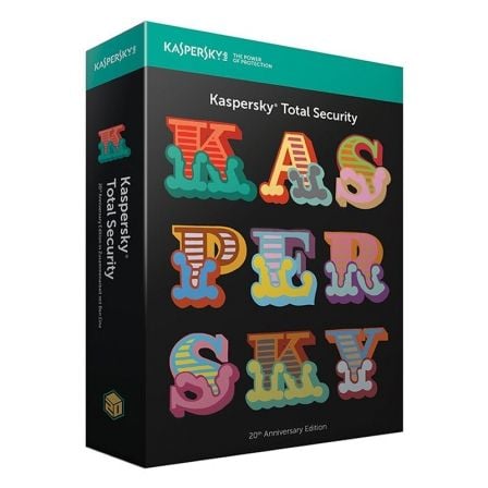 ANTIVIRUS KASPERSKY TOTAL SECURITY 2018 EDIC. 20 ANIVERSARIO - 2 LICENCIAS / 1 ANO - PROTECCION DIGITAL + SEGURIDAD ADICIONAL -