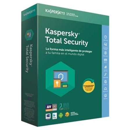 ANTIVIRUS KASPERSKY TOTAL SECURITY 2018 - 3 LICENCIAS / 1 ANO - NO CD - PROTECCION EFICAZ - PAGO SEGURO - PASSWORD MANAGER - COP