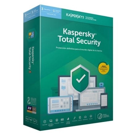 ANTIVIRUS KASPERSKY TOTAL SECURITY 2019 - 3 LICENCIAS / 1 ANO - NO CD - PROTECCION EFICAZ - PAGO SEGURO - PASSWORD MANAGER - COP