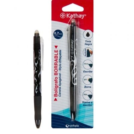 BOLIGRAFO DE TINTA DE GEL BORRABLE KATHAY 86200010/ NEGRO