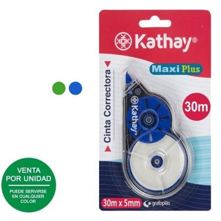 CORRECTOR DE ESCRITURA EN CINTA KATHAY 86028999/ 5MM X 30M/ COLORES SURTIDOS