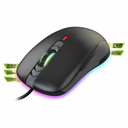 RATON GAMING KEEP OUT X4PRO - HASTA 2500DPI - 6 BOTONES - ILUMINACION LED CONFIGURABLE - ERGONOMIA AMBIDIESTRA - USB - CABLE 1.8