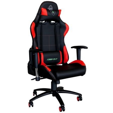 SILLA GAMER KEEP-OUT XS200PROR ROJA - BASE METAL - AJUSTE ALTURA - AJUSTE ANGULO TRASERO - APOYABRAZOS 2D - CILINDRO DE GAS CLAS