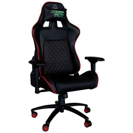 SILLA GAMER KEEP-OUT XS700PROR ROJA - BASE METAL - AJUSTE ALTURA - AJUSTE ANGULO TRASERO - APOYABRAZOS 4D - CILINDRO DE GAS CLAS