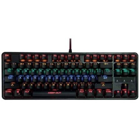 TECLADO MECANICO GAMING KEEP-OUT F105 - 88 TECLAS MECANICAS - 12 TECLAS MULTIMEDIA - RETROILUMINACION RGB - MEMORIA INTERNA - CA