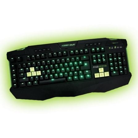 TECLADO GAMING KEEP-OUT F110 - MECANICO - 110 TECLAS - RETROILUMINADO - 5 TECLAS PROGRAMABLES - ENTRADAS USB/JACK AUDIO - CABLE