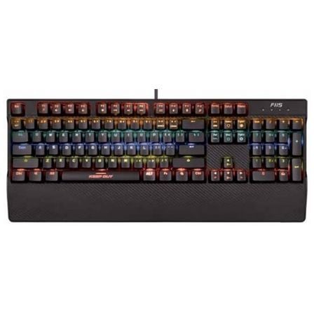 TECLADO MECANICO GAMING KEEP-OUT F115 - 105 TECLAS MECANICAS - 12 TECLAS MULTIMEDIA - RETROILUMINACION RGB - MEMORIA INTERNA - C