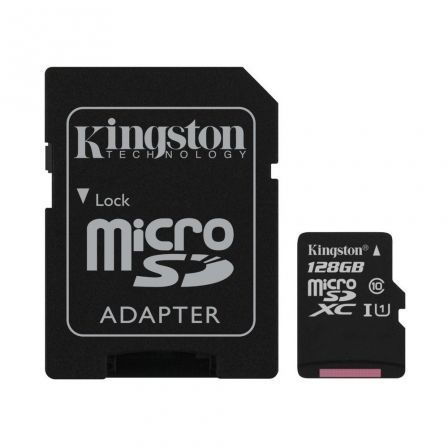 TARJETA MICROSD XC + ADAPTADOR KINGSTON CANVAS SELECT - 128GB - CLASE 10 - 80MB/S