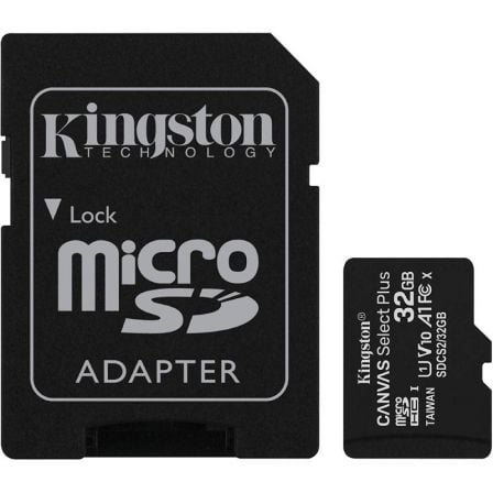 TARJETA DE MEMORIA KINGSTON CANVAS SELECT PLUS 32GB MICROSD HC CON ADAPTADOR/ CLASE 10/ 100MBS | Tarjetas de memoria