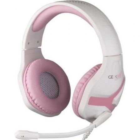 AURICULARES GAMING CON MICROFONO KONIX GEEK GIRL CRYSTAL/ JACK 3.5/ BLANCOS Y ROSAS