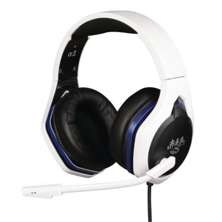 AURICULARES GAMING CON MICROFONO KONIX MYTHICS HYPERION PARA PS5/ JACK 3.5/ BLANCO Y NEGRO