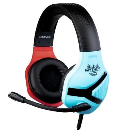 AURICULARES GAMING CON MICROFONO KONIX MYTHICS NEMESIS PARA SWITCH/ JACK 3.5/ ROJO Y AZUL