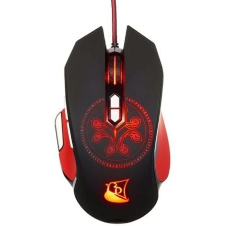 RATON GAMING KONIX DRAKKAR HEIMDALL/ HASTA 4000 DPI/ NEGRO Y ROJO