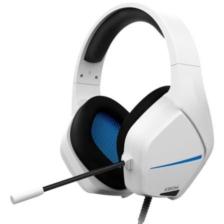 AURICULARES GAMING CON MICROFONO KROM KOPA MOVE/ JACK 3.5/ BLANCOS