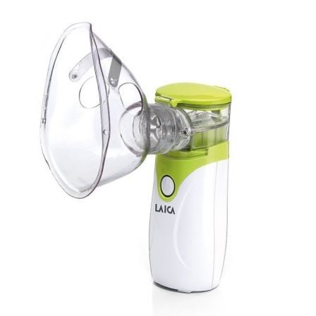 NEBULIZADOR DE ULTRASONIDOS LAICA NE1005 BLANCO/PISTACHO - MASCARILLA PARA ADULTOS - MASCARILLA PARA NINOS - USON CON CABLE Y BA