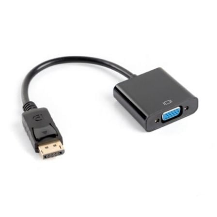 ADAPTADOR DISPLAYPORT A VGA LANBERG AD-0002-BK - RESOLUCION HASTA 1080P 60HZ - CABLE 20 CM - NEGRO