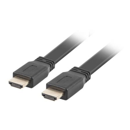 CABLE HDMI LANBERG CA-HDMI-21CU-0030-BK - CONECTORES MACHO/MACHO CHAPADOS EN ORO - CABLE PLANO - RESOLUCION HASTA 3840*2160 - 3