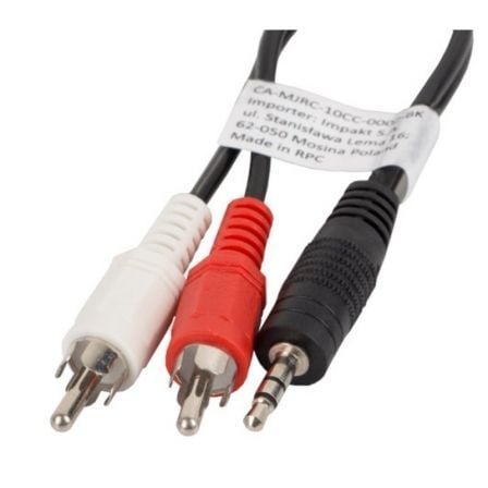 CABLE ESTEREO LANBERG CA-SASL-10CU-0035-R JACK 3.5MM A 2X RCA - 20 CM