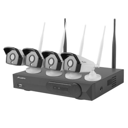 KIT DE VIDEOVIGILANCIA LANBERG ICS-0404-0013 - 4*CAMARAS WIFI - GRABADOR 4 CANALES (CAPACIDAD MAX HDD 6TB) - RJ45 - WIFI - HDMI | Videograbador domestico