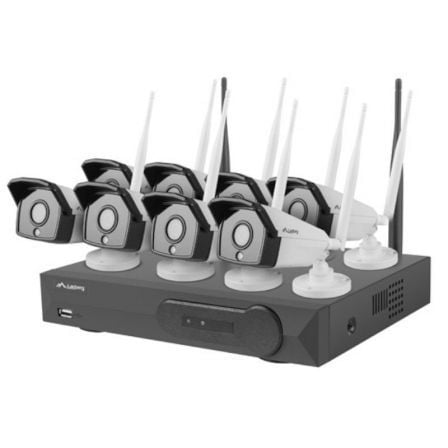 KIT WIFI NVR LANBERG ICS-0808-0013 - 8*CAMARAS 1.3 MP - RJ45/WIFI - INFRARROJOS - GRABADOR 8 CANALES CON CAPACIDAD PARA HDD 6 TB | Videograbador domestico