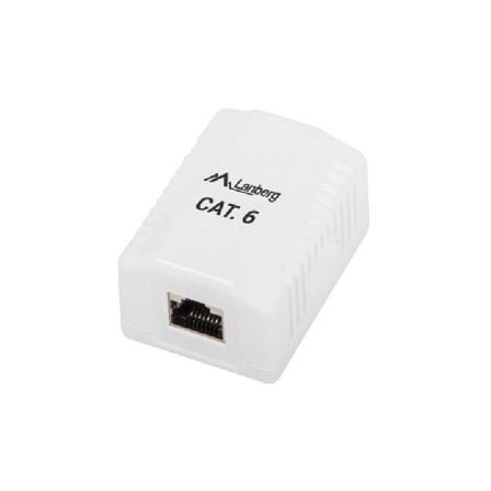 ROSETA DE PARED LANBERG OS6-0001-W - 1*RJ45 CAT.6  - CONECTORES IDC/LSA - PERMITE CABLES 26-22 AWG - BLANCO