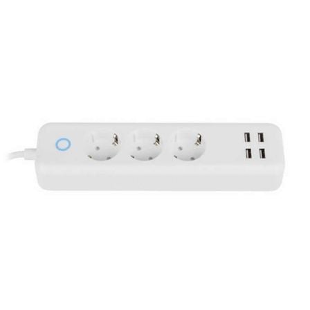 REGLETA INTELIGENTE LANBERG SM01-WPS34 - WIFI B/G/N - 2300W/10A - 3*SCHUKO - 4*USB - APP SMART TUYA COMPATIBLE ANDROID/IOS