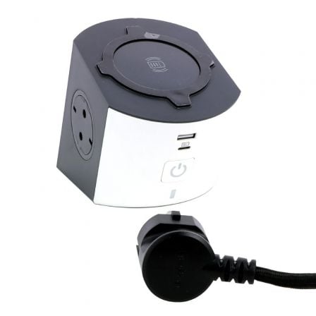 REGLETA LEGRAND 694506 CON CARGA INALAMBRICA/ 2 TOMAS DE CORRIENTE/ 1 USB A - 1 USB TIPO C/ BLANCO Y NEGRO