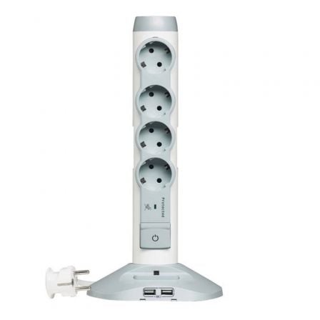 REGLETA CON INTERRUPTOR LEGRAND 694614/ 4 TOMAS DE CORRIENTE/ 2 USB/ BLANCA