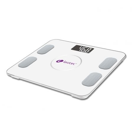 BASCULA DE BANO LEOTEC BLUETOOTH SMART FITNESS - CALCULO IMC - GUARDA HASTA 8 PERFILES - RANGO 6-180KG - 2XAAA - COMPATIBLE ANDR