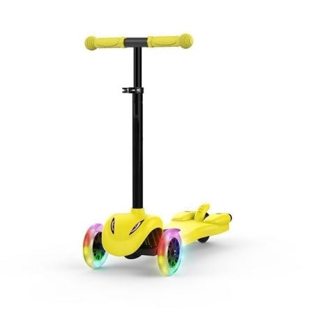 PATINETE INFANTIL LEOTEC CHILDREN SCOOTER YELLOW - REPRODUCCION MP3 - RUEDAS CON LUCES LED - HUMO DE COLORES - BAT. 2200MAH - HA