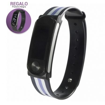 PULSERA LEOTEC SMARTBAND COOL HR STRIPED - PANTALLA 2.4CM - BT4.0 - SENSOR RITMO CARDIACO - NOTIFICACIONES - RESISTENTE AGUA IPX