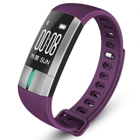 PULSERA LEOTEC SMARTBAND HEART VIOLETA - PANTALLA 0.73"/1.85CM OLED - BT4.0 - CHIP ECG/HR - ACELEROMETRO - VIBRACION - BATERIA 1