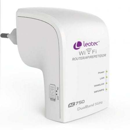 PUNTO DE ACCESO / REPETIDOR WIFI LEOTEC LEWREP3004  - 750MBPS - WLAN 802.11AC - 5GHZ - DUAL BAND - 3 ANTENAS INTEGRADAS