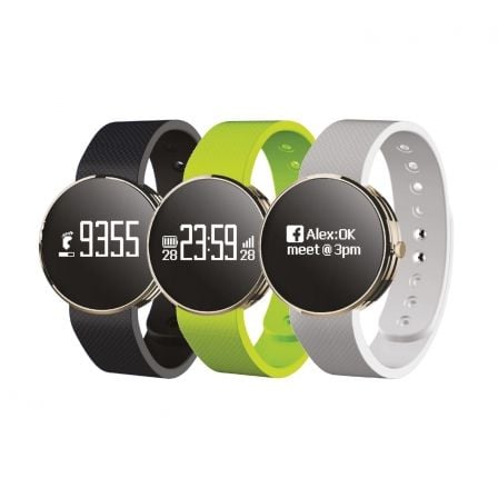 RELOJ INTELIGENTE LEOTEC FITWATCH - PANTALLA OLED 96X39PX - BT4.0 - BATERIA - NOTIFICACIONES - SENSOR UV - VIBRACION - 3 CORREAS