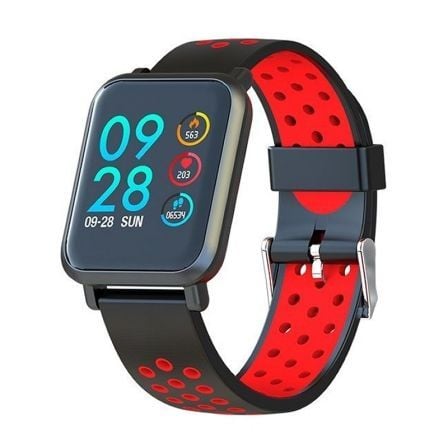 RELOJ INTELIGENTE LEOTEC MULTISPORT HELSE ROJO - PANTALLA COLOR 3CM  - BT4.0 - TENSIOMETRO - PULSOMETRO DINAMICO - IP68 - BAT 14