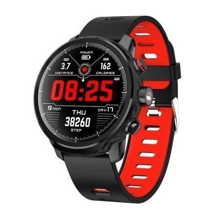 RELOJ INTELIGENTE LEOTEC MULTISPORTS CARBON SPORT FIT ROJO - ESFERA 3.3CM TACTIL COLOR - BT 4.0 - ALERTAS - SALUD - IP68 - COMP.