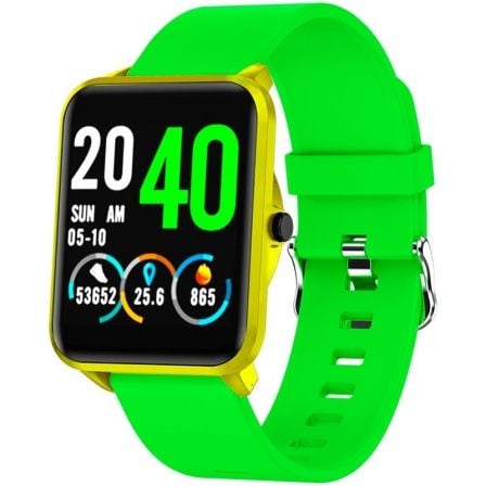 RELOJ INTELIGENTE LEOTEC FUNNY YELLOW AND GREEN - PANTALLA TACTIL COLOR 3.3CM - BT - MULTISPORT - PULSOMETRO - OXIMETRO - IP67 -